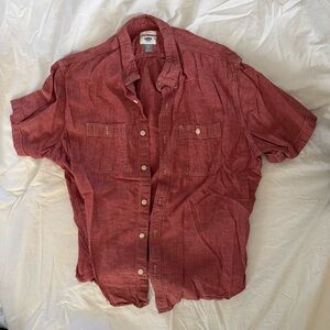 Men's Red Button-Up Shirt